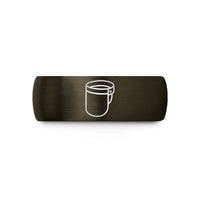 tungsten bands for women – gunmetal & black tungsten face shield visor wedding band