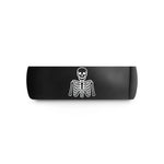 silver rings for women – black tungsten ribcage skull wedding band