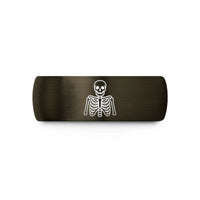 present ideas for daughter – gunmetal & black tungsten ribcage skull wedding band