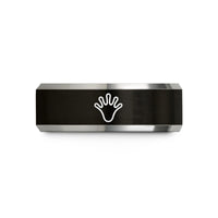 daughter birthday present ideas – black & gray tungsten salamander print wedding band