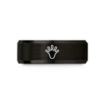 personalized jewelry for daughter – black tungsten salamander print wedding band