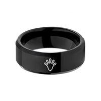 meaningful present for daughter – black tungsten salamander print wedding band