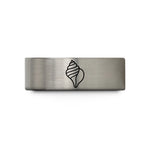 unique presents for her – blue & gray tungsten whelk shell wedding band