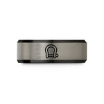 custom rings for ladies – black & silver tungsten d ring shackle wedding band