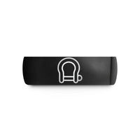 personalized rings for mom – black tungsten d ring shackle wedding band