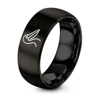 Gifts for Daughter in Law – black tungsten pelican ring