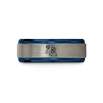 presents for female relative – blue & silver tungsten water polo throw wedding band