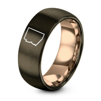 Gifts for Daughter On Wedding Day – gunmetal & rose gold tungsten arizona ring
