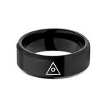 unique bridal party present – black tungsten benchmark dot wedding band