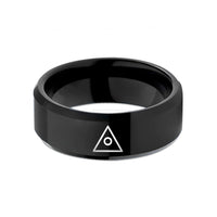 unique bridal party present – black tungsten benchmark dot wedding band