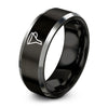 Funnel – Tungsten Wedding Band, 8 mm, Silver, Black Comfort-Fit Unisex