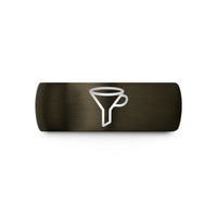 wedding day present ideas – gunmetal & black tungsten funnel wedding band