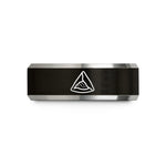 special wedding present daughter – black & silver tungsten samosa wedding band