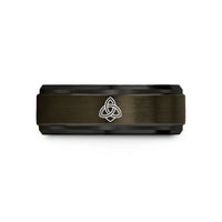 special jewelry for her – gunmetal & black tungsten witchs knot wedding band