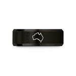 engraved rings for women – black tungsten australia stamp wedding band