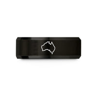 engraved rings for women – black tungsten australia stamp wedding band