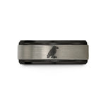 personalized presents for her – black & grey tungsten celtic raven knot wedding band