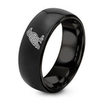 Gifts for Day Mother's – black tungsten celtic raven knot ring