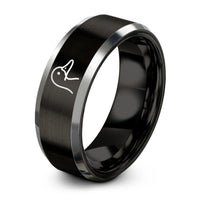 personalized presents for her – black & silver tungsten duck ring