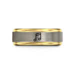 presents for mom today – black & gold & gray tungsten eighth beamed wedding band
