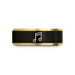 unique presents for mom – black & gold tungsten eighth beamed wedding band