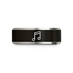 unique presents for mom – black & gray tungsten eighth beamed wedding band