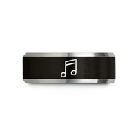unique presents for mom – black & gray tungsten eighth beamed wedding band