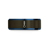 mom birthday present ideas – gunmetal & blue tungsten hydrometer wedding band
