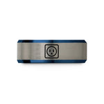 special presents for mom – blue & grey tungsten power outlet wedding band