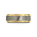 unique mom present ideas – black & gold & grey tungsten scalpel wedding band