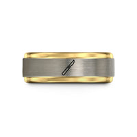 unique mom present ideas – black & gold & grey tungsten scalpel wedding band