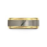 best presents for dad – black & gold & silver tungsten baton wedding band
