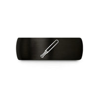 personalized presents for dad – black & gold tungsten baton wedding band
