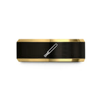 father's day present ideas – black & gold tungsten baton wedding band