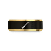 father's day present ideas – black & gold tungsten baton wedding band