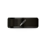 unique presents for him – black tungsten baton wedding band