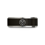 custom rings for dad – black & gray tungsten grip holes wedding band