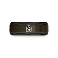 personalized presents for men – gunmetal & black tungsten summit benchmark wedding band