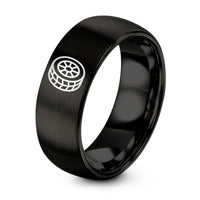 Gifts for Father from Daughter – black tungsten tire ring