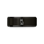 unique presents for dad – black tungsten black cat wedding band