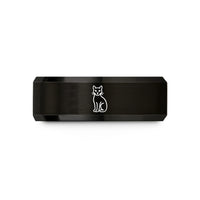 unique presents for dad – black tungsten black cat wedding band