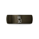 presents for cat lovers – gunmetal & black tungsten black cat wedding band