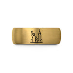 special presents for dad – black & gold tungsten new york wedding band