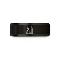 unique presents for dad – black tungsten new york wedding band