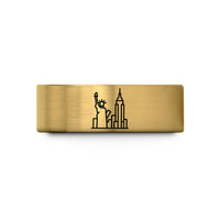 special presents for dad – gold tungsten new york wedding band