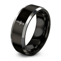 unique husband present ideas – black & gray tungsten athame ring