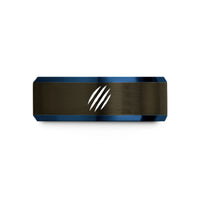 unique present ideas husbands – gunmetal & blue tungsten claw marks wedding band