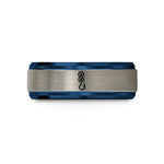 special presents for dad – blue & grey tungsten loop knot hook wedding band