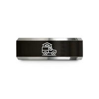 husband present ideas men – black & gray tungsten truck tent wedding band