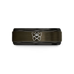 personalized presents for dad – gunmetal & black tungsten butterfly heart wedding band